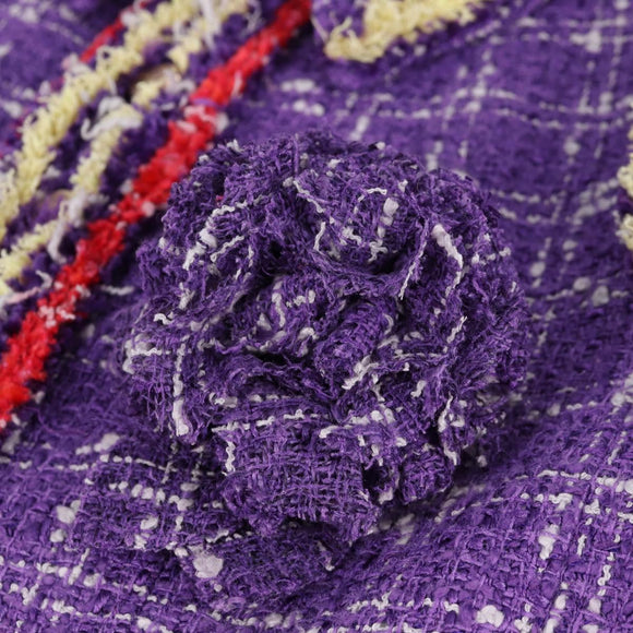 CHANEL Jacket Size 36 Jacket Tweed 34 Purple CC Auth 135090A