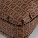 FENDI Zucchino Canvas Mamma Baguette Shoulder Bag PVC Beige Gold Auth 135115A-13