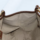 FENDI Zucchino Canvas Mamma Baguette Shoulder Bag PVC Beige Gold Auth 135115A-18