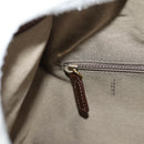 FENDI Zucchino Canvas Mamma Baguette Shoulder Bag PVC Beige Gold Auth 135115A-21