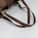 FENDI Zucchino Canvas Mamma Baguette Shoulder Bag PVC Beige Gold Auth 135115A-7