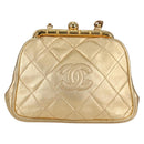 CHANEL Chain Shoulder Bag Lamb Skin Gold Tone CC Auth 135116A-13