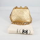 CHANEL Chain Shoulder Bag Lamb Skin Gold Tone CC Auth 135116A-12