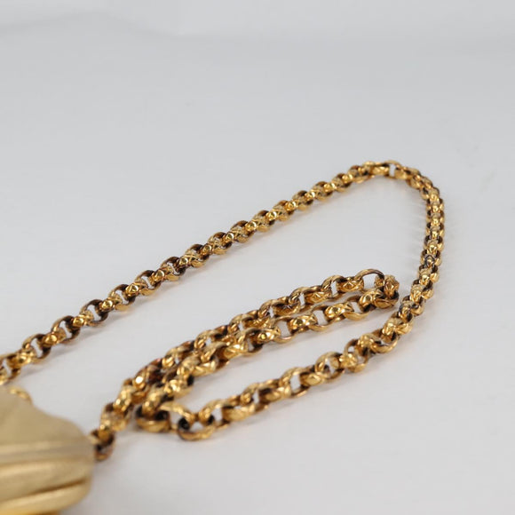 CHANEL Chain Shoulder Bag Lamb Skin Gold Tone CC Auth 135116A