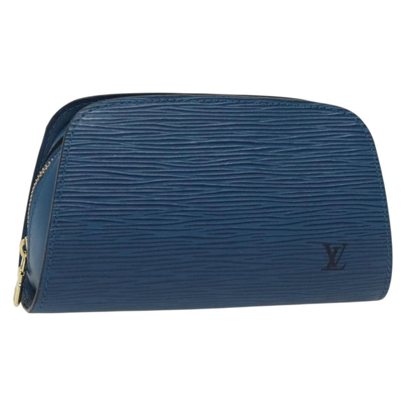 LOUIS VUITTON Epi Dauphin PM Pouch Blue M48445 LV Auth 135132