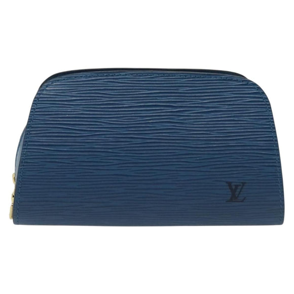 LOUIS VUITTON Epi Dauphin PM Pouch Blue M48445 LV Auth 135132