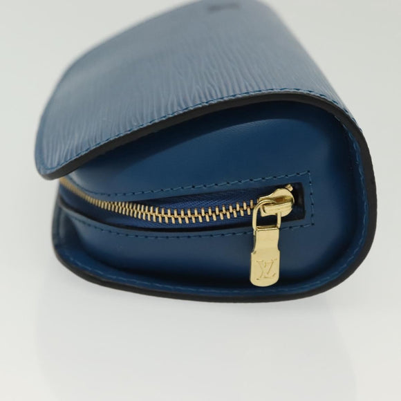 LOUIS VUITTON Epi Dauphin PM Pouch Blue M48445 LV Auth 135132