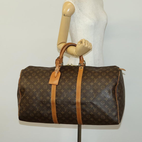 LOUIS VUITTON Monogram Keepall 55 Boston Bag M41424 LV Auth 135146