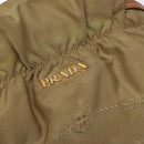 PRADA Hand Bag Nylon Beige Gold Auth 135148-19