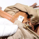 PRADA Hand Bag Nylon Beige Gold Auth 135148-12