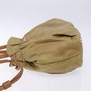 PRADA Hand Bag Nylon Beige Gold Auth 135148-4