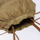PRADA Hand Bag Nylon Beige Gold Auth 135148-6