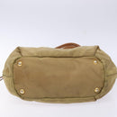 PRADA Hand Bag Nylon Beige Gold Auth 135148-5