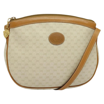 GUCCI Micro GG Supreme Shoulder Bag PVC Cream Gold Auth 135152