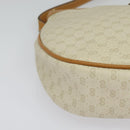 GUCCI Micro GG Supreme Shoulder Bag PVC Cream Gold Auth 135152-10