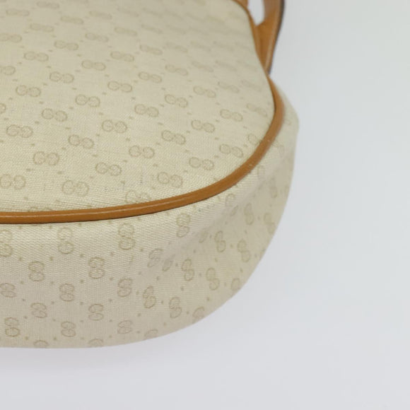 GUCCI Micro GG Supreme Shoulder Bag PVC Cream Gold Auth 135152