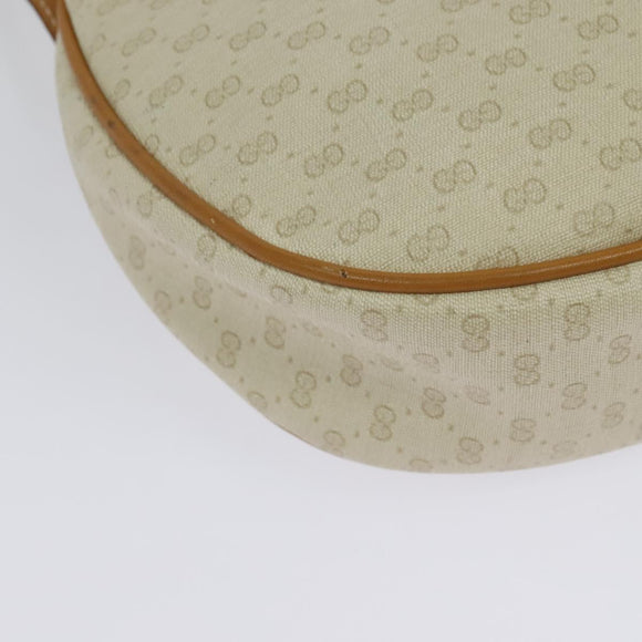 GUCCI Micro GG Supreme Shoulder Bag PVC Cream Gold Auth 135152