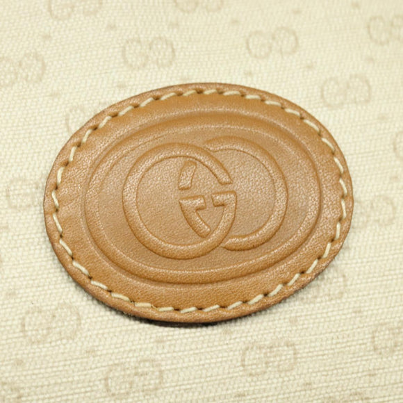 GUCCI Micro GG Supreme Shoulder Bag PVC Cream Gold Auth 135152