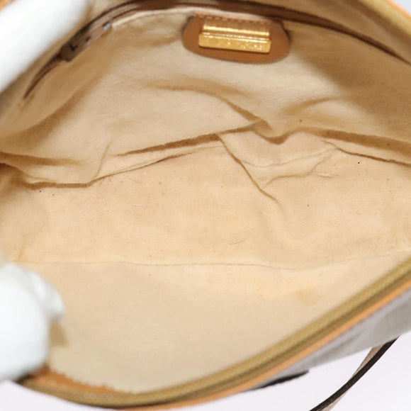 GUCCI Micro GG Supreme Shoulder Bag PVC Cream Gold Auth 135152