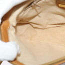 GUCCI Micro GG Supreme Shoulder Bag PVC Cream Gold Auth 135152-18