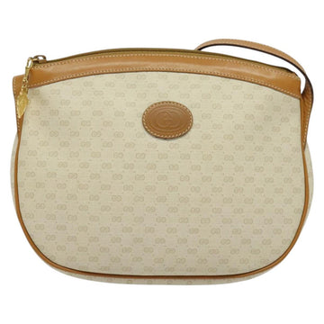 GUCCI Micro GG Supreme Shoulder Bag PVC Cream Gold Auth 135152 - 0