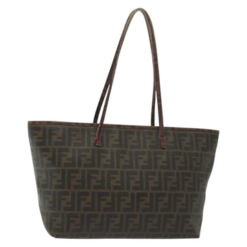 FENDI Zucca Canvas Tote Bag Black Brown Auth 135155