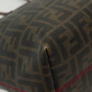 FENDI Zucca Canvas Tote Bag Black Brown Auth 135155-9