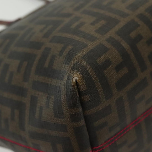 FENDI Zucca Canvas Tote Bag Black Brown Auth 135155
