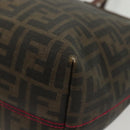 FENDI Zucca Canvas Tote Bag Black Brown Auth 135155-14