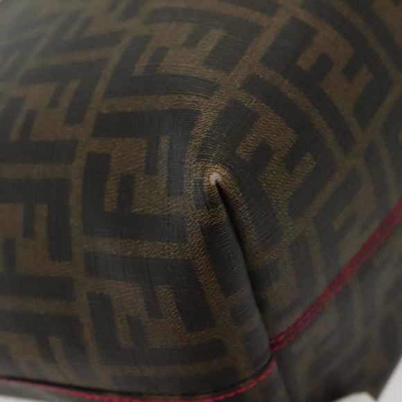 FENDI Zucca Canvas Tote Bag Black Brown Auth 135155