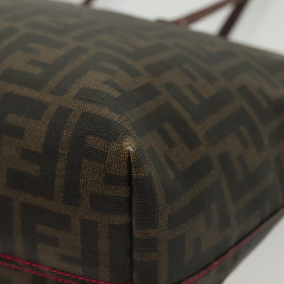 FENDI Zucca Canvas Tote Bag Black Brown Auth 135155