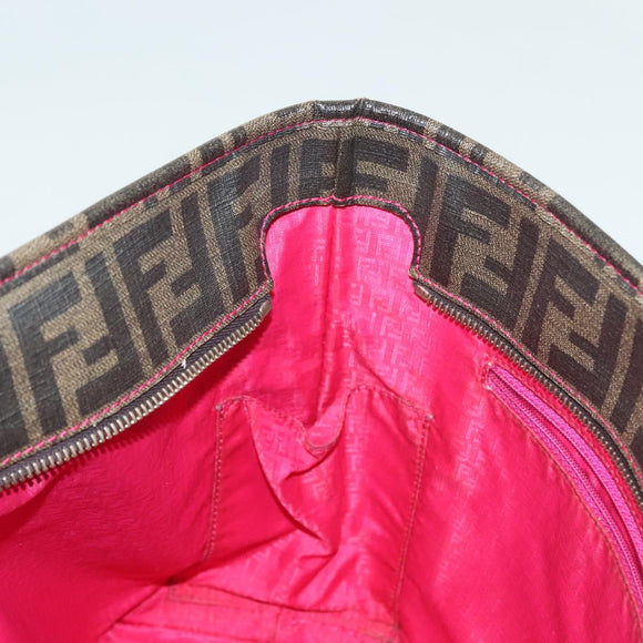 FENDI Zucca Canvas Tote Bag Black Brown Auth 135155