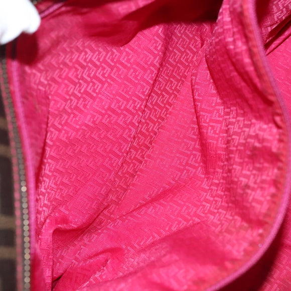 FENDI Zucca Canvas Tote Bag Black Brown Auth 135155