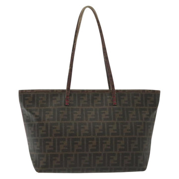 FENDI Zucca Canvas Tote Bag Black Brown Auth 135155 - 0