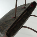 FENDI Zucca Canvas Tote Bag Black Brown Auth 135155-6