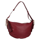 Salvatore Ferragamo Gancini Shoulder Bag Leather Wine Red Gold Auth 135156M-1