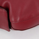 Salvatore Ferragamo Gancini Shoulder Bag Leather Wine Red Gold Auth 135156M-10