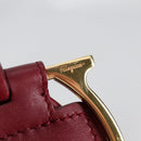 Salvatore Ferragamo Gancini Shoulder Bag Leather Wine Red Gold Auth 135156M-14