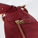Salvatore Ferragamo Gancini Shoulder Bag Leather Wine Red Gold Auth 135156M-15