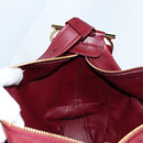 Salvatore Ferragamo Gancini Shoulder Bag Leather Wine Red Gold Auth 135156M-18