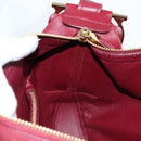 Salvatore Ferragamo Gancini Shoulder Bag Leather Wine Red Gold Auth 135156M-19