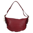 Salvatore Ferragamo Gancini Shoulder Bag Leather Wine Red Gold Auth 135156M-2