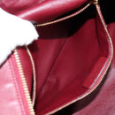 Salvatore Ferragamo Gancini Shoulder Bag Leather Wine Red Gold Auth 135156M-21