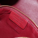 Salvatore Ferragamo Gancini Shoulder Bag Leather Wine Red Gold Auth 135156M-22