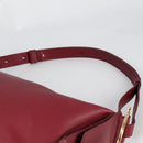 Salvatore Ferragamo Gancini Shoulder Bag Leather Wine Red Gold Auth 135156M-8