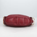 Salvatore Ferragamo Gancini Shoulder Bag Leather Wine Red Gold Auth 135156M-9