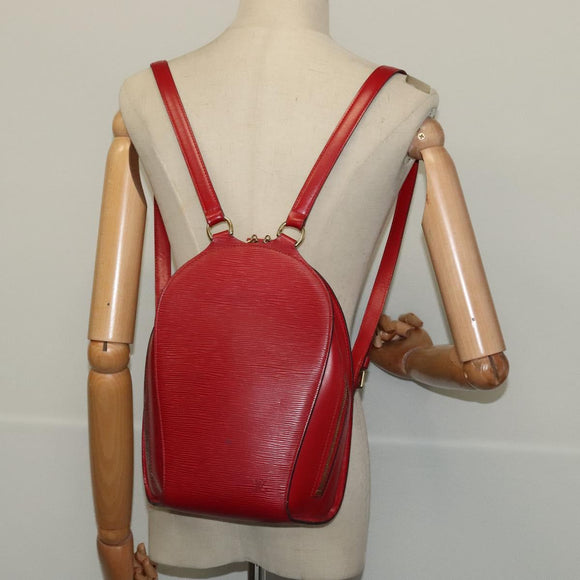 LOUIS VUITTON Epi Mabillon Backpack Castilian Red M52237 LV Auth 135157