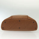 BOTTEGA VENETA INTRECCIATO Hand Bag Leather Brown Silver Auth 135158-5