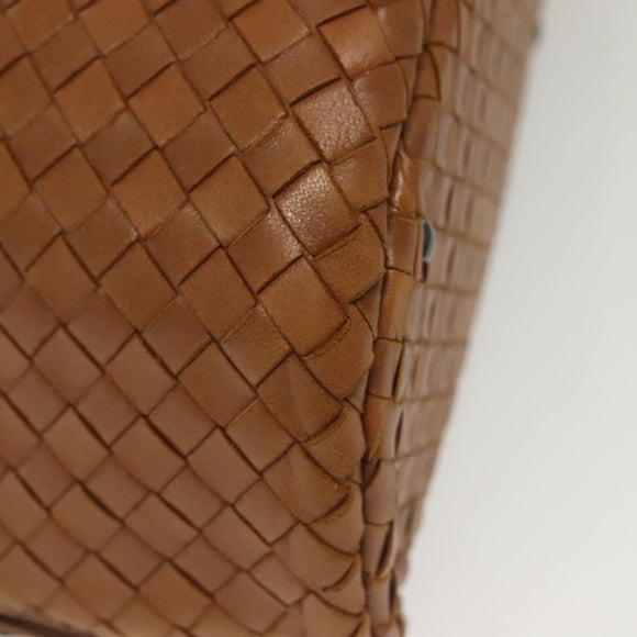 BOTTEGA VENETA INTRECCIATO Hand Bag Leather Brown Silver Auth 135158