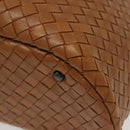BOTTEGA VENETA INTRECCIATO Hand Bag Leather Brown Silver Auth 135158-16